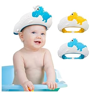 2 Pack Baby Shower Cap for Kids Hair Washing Shield Toddler Bath hat Baby Shower Visor Baby Shampoo Cap Head Protector…