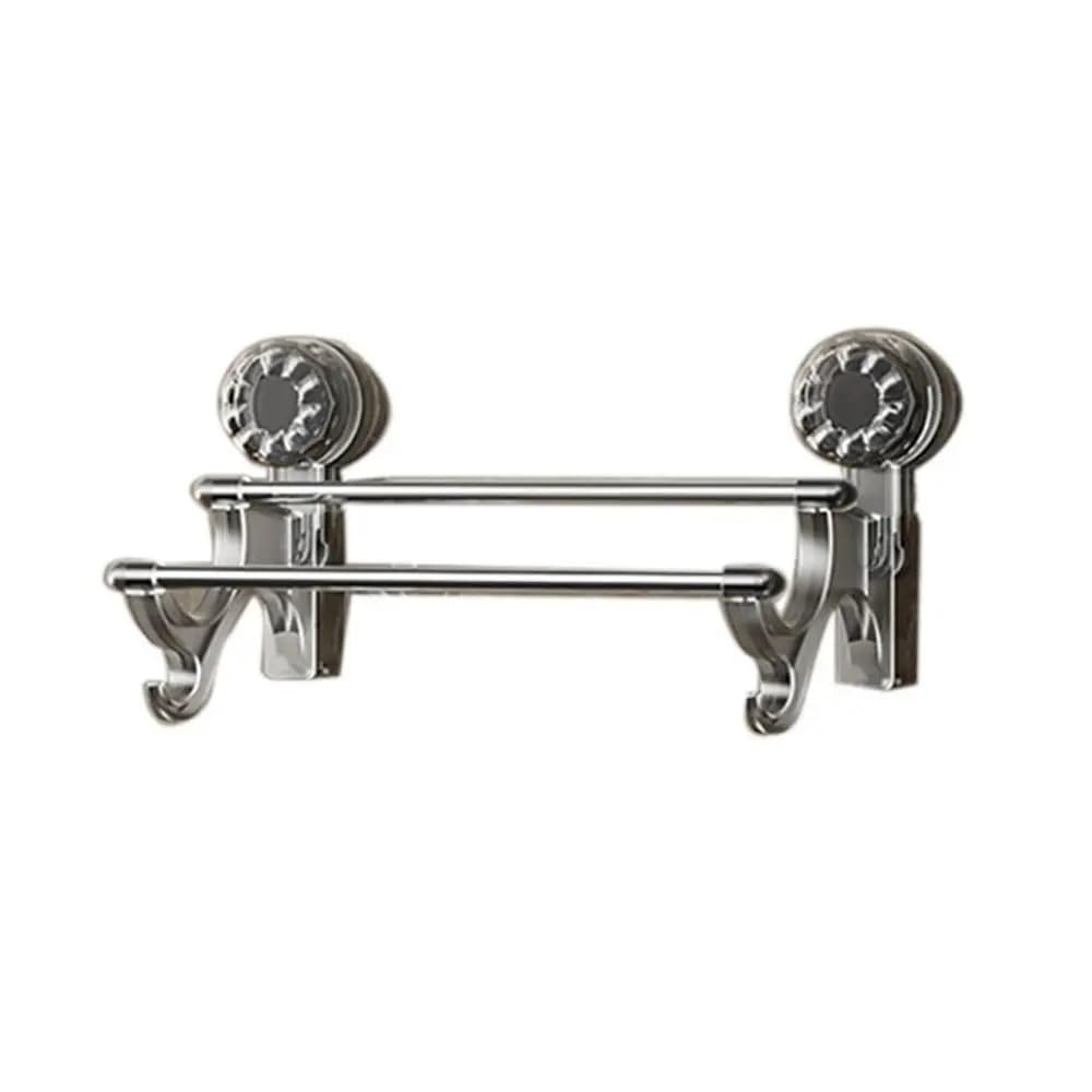 Porte serviette salle de bain mural auto-adhésif gris taille L