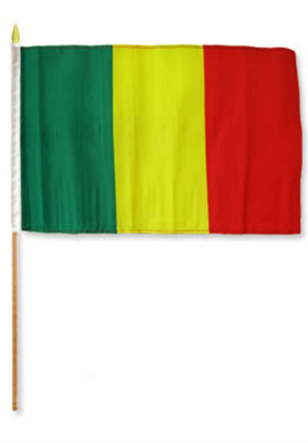 Flags, Banners and Signs 12x18 12"x18" Wholesale Lot of 12 (Dozen) Mali Stick Flag wood staff - dfc1131