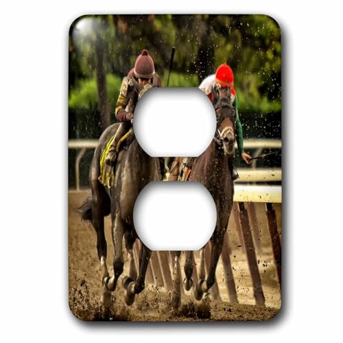 Cache-prise 2 prises chevaux et jockeys 3dRose 15,2 cm multicolore - 2