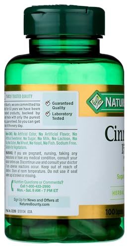 Nature's Bounty Cinnamon Capsules, Herbal Supplement, Supports Sugar Metabolism, 1500mg, 100 Capsules - Image 5