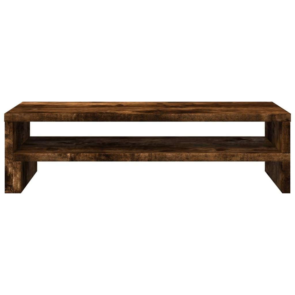 Supporto per monitor in rovere affumicato, 54 x 22 x 15 cm, rialzo ergonomico da scrivania in legno per ufficio e casa