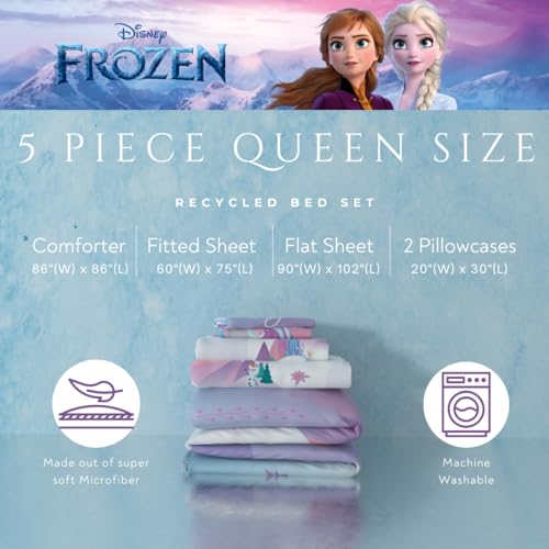 image for Franco Collectibles Disney's Frozen 2 Recycled Bedding 7 Piece Super S