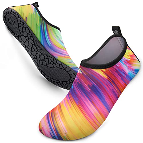 SIMARI Wasserschuhe Damen und Herren, schnelltrocknend, Barfuß, für Outdoor, Strand, Schwimmen, Sport, Yoga, Schnorcheln 198 Colorful, EU 38, SWS001