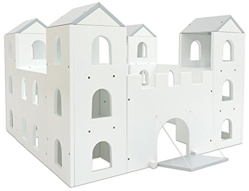 Betzold 754574 - Holz-Ritterburg für Kinder, 8-teilig, groß und stabil - Burg Ritter Spielen