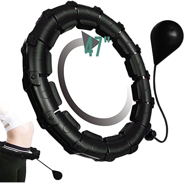 Weighted Hula Hoop For Adults - 24 Knots Adjustable Exercise Hoop - With Ball Detachable Smart Weighted Fit Hoop For Massage - Exercise Equipment For Home Use
