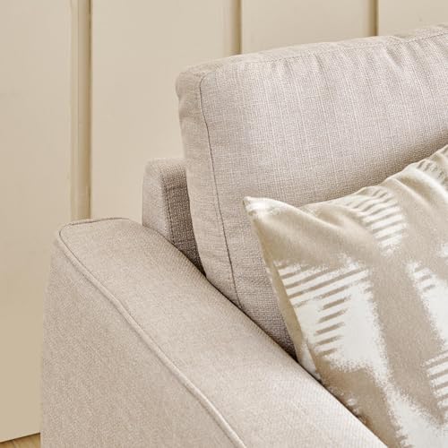 Image of Home Centre | Halifax | Fabric|Solid Wood | 3 Seater Sofas | Beige | 1 Year Warranty