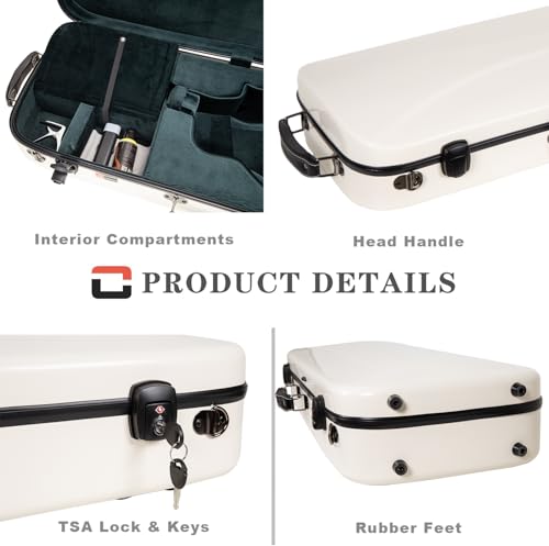Image of Crossrock Fiberglass Mandolin Case - Oblong for F-Style (Fits Gibson F5) | Red Gloss Finish, Forest Green Velvet, TSA Lock, Hygrometer, Backpack Straps - Hard Shell Pro Travel Series
