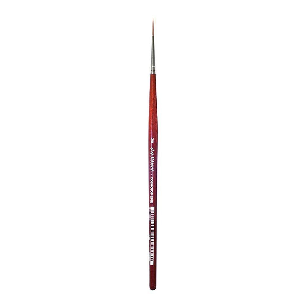 da Vinci Watercolor Series 1280 CosmoTop Spin Paint Brush, Medium Needle-Sharp Liner Synthetic with Red Handle, Size 2/0