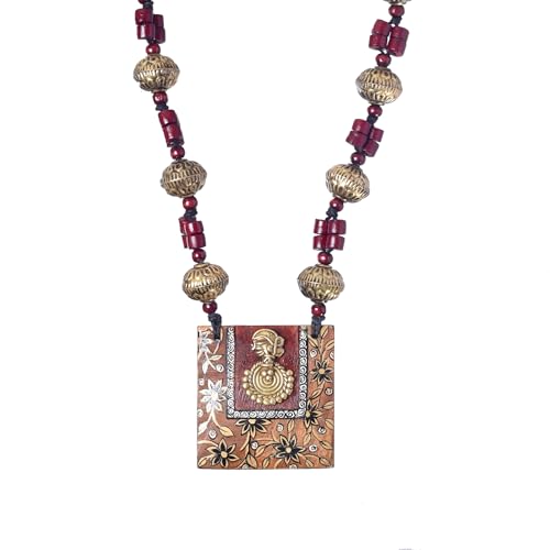 Image of AAKRITI ART CREATIONS Handcrafted Women's Jewelry Set - Ethnic Necklace and Earrings, Fashion Accessories for Special Occasions & Celebrations