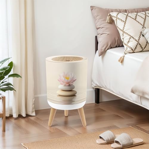 Papelera pequeña con tapa Serene Lotus 1.8 gal miniatura 3