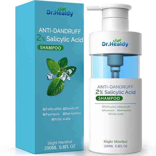 Dr. Healdy Salicylic Acid Shampoo - Oil Control & Scalp Build-Up Prevention, 2% Salicylic Acid,Anti Dandruff and Itch Relief for Women and Men - Sulfate and Paraben Free (6.8 FL.OZ)