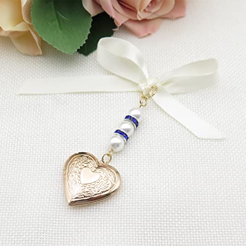 IDLAN Locket for Bouquet - Memorial Wedding Gift Bride Pendant Keepsake Something Blue4