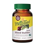 MegaFood Blood Builder Iron Supplement for Women & Men - Increase Iron Levels Without Side Effects - Combats Fatigue - with Vitamin B12, Folic Acid & Vitamin C for Absorption - Vegan - 90 Tablets