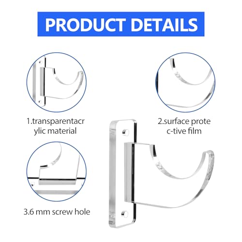 YMTWSRY 4 Stück Acryl Lichtschwert Halterung, Transparent Schwerthalter Wand Katana Wandhalterung for Schwert Zauberstab