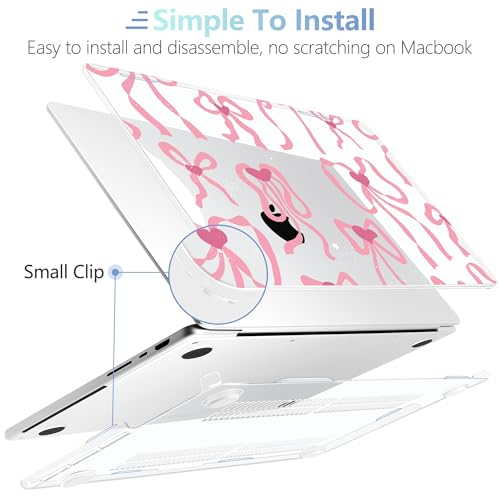 Image of MEEgoodo Case for MacBook Pro 14 inch (M5 /M4 /M3 /M2 /M1) Pro /Max 2026 2025 2024 2023 2021, Laptop Case Fit Model A3427 /A3426 /A3434 /A3112 /A3401 /A3185 /A2918 /A2992 /A2779 /A2442, Coquette Ribbon Bow