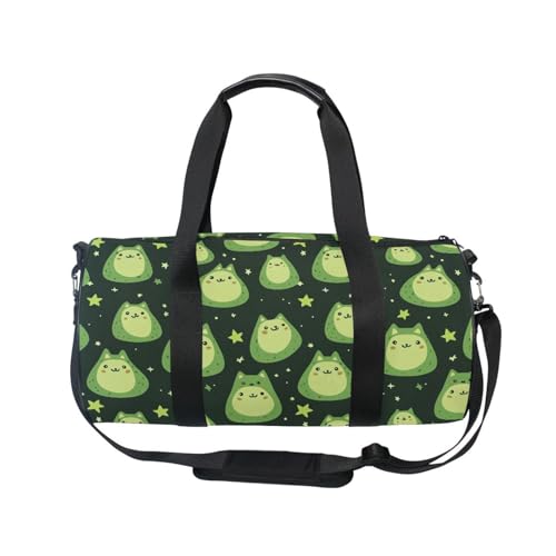 Avocado Cat Sports Duffel Bag Durable Barrel Gym Bag with Full Print Design, Adjustable Shoulder Strap Side Pockets, Ideal for Fitness Training Short Trips and Outdoor Sports2