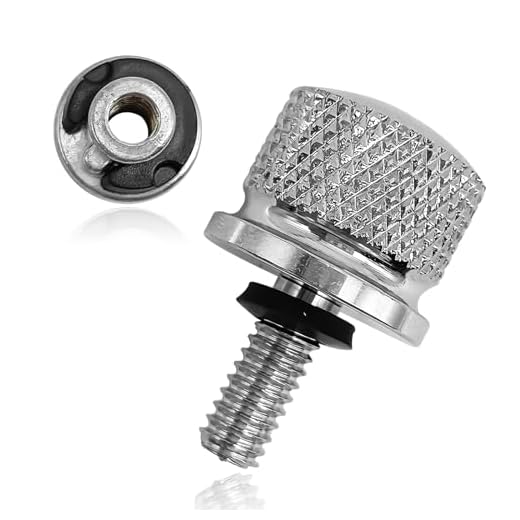 Stainless Motorcycle Seat Bolt Kit, 1/4-20 Thread Fender Seat Nut Kit Compatible with Harley Davidson 1996-2024, Silver