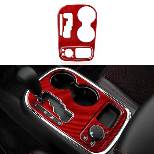 Image of Car Gear Shift Panel Cover Decals for 2011 2012 2013 Dodge Durango Accessories Carbon Fiber Interior Stickers Red, A