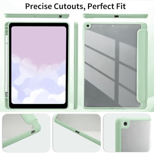 Coque transparente iPad Air 11 M4 vert anti-rayure avec porte-stylet - 5