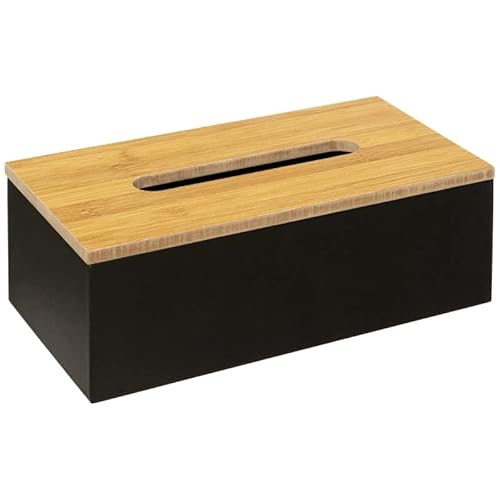 UNIMASA Caja Pañuelos Papel Rectangular para Multifunción la Oficina o casa baño (Negro)