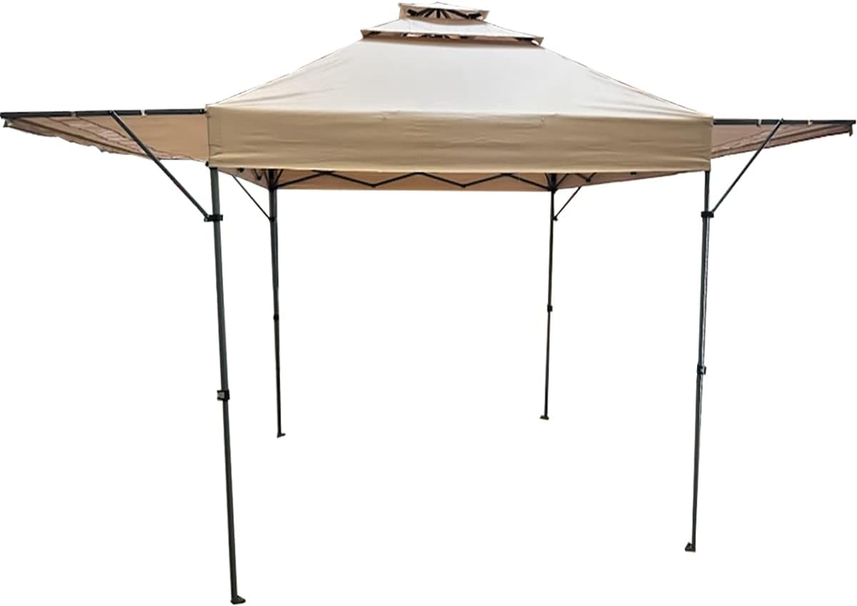 Garden Winds Custom Fit Replacement Canopy Top Cover Compatible with The ABCCanopy and Cooshade 10x10 Tent with Awning - Upgraded Performance RIPLOCK 350 Fabric