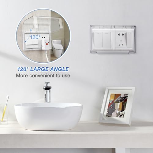 Cubierta adhesiva doble posición impermeable para cajas de interruptores de pared 3