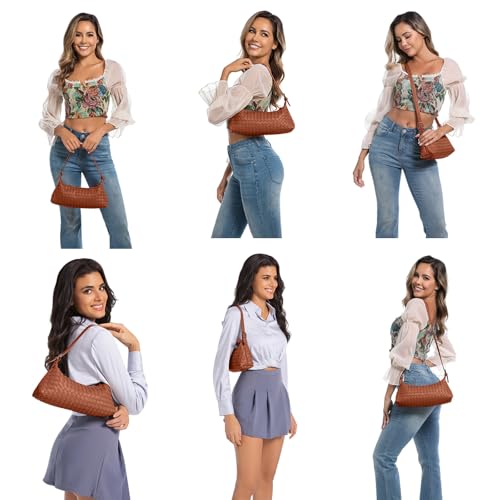 Image of Handbags Shoulder Bags for Women Small Bags Women's Woven Tote Bag Crossbody Handbag Travel Hand Bag Purse Hobo