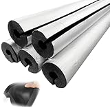 Generico Isolante per Tubature per Protezione Solare ID 22-120mm Manicotto Isolante in Foglio di Alluminio Tubo Isolante in Esterni(TK 20mm(0.8"),ID 27 mm(1"))