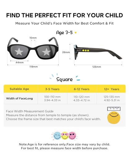 Image of SMILEYWORLD Kids Sunglasses Polarized UV400 Protection for Boys Girls Flexible Unbreakable Lightweight Shatter-Resistant
