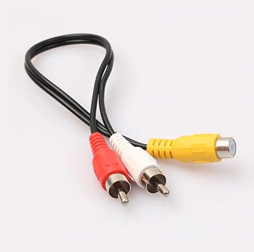 Fun-Home 1 RCA Stereo Female to 2 RCA Male Y Splitter Cable-8 Inch, Yellow