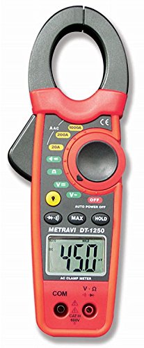 Metravi DT-1250 Digital Clamp Meter 0mm Jaw Size, AC Current up to 1000A Double Moulded Body (B07SQZYZZH) Amazon Price History, Amazon Price Tracker