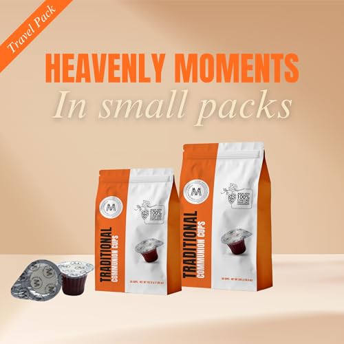 Image of Travel Pack - The Miracle Meal Pre-Filled Traditional Communion Cup - Bag of 25 with Wafer and 100% Concord Grape Juice