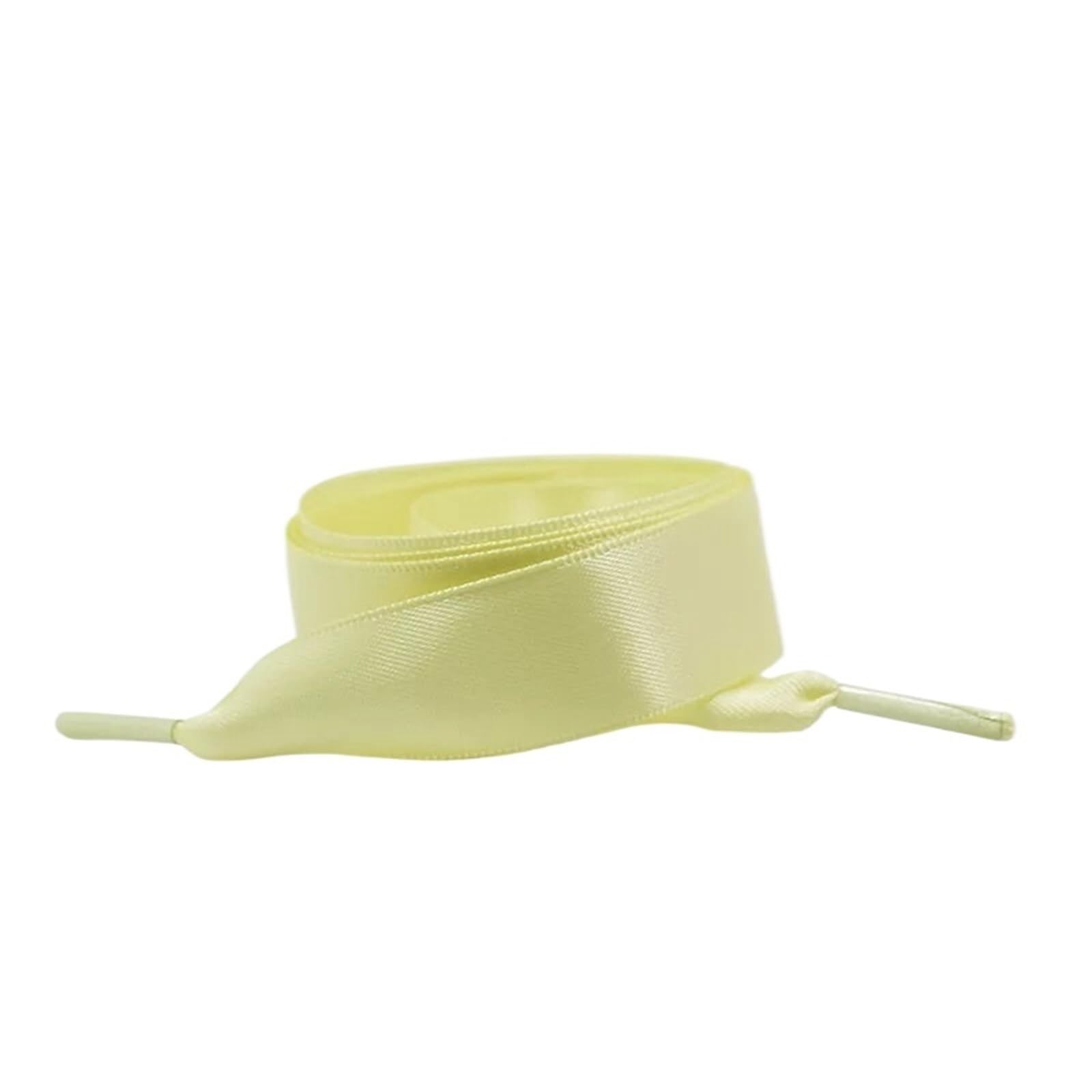 10 paires de lacets plats en satin soie, largeur 2 cm, for bottes, baskets, femmes Pour Baskets(Bright yellow,80cm)