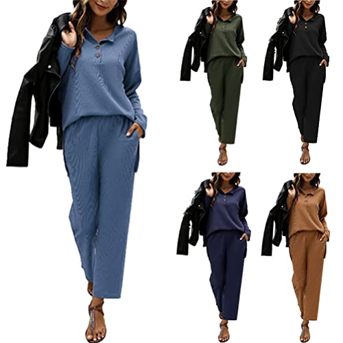 Ensemble de jogging femme 2 pièces avec pullover et sweatpants amples