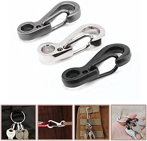 Rayong 15Pcs Small Carabiner 1 Inch SF Mini Carabiner Clip Aluminum Small Carabiner Clips Spring Snap Keyring Hook Paracord Carabiners for Camping Traveling Hiking Keychains Outdoor, 3 Colors