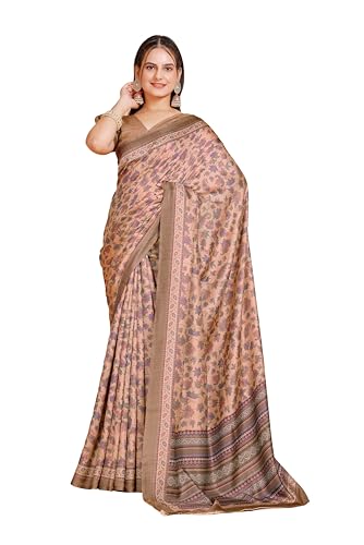 Image of Garden Vareli Pashmina Saree With Unstitched Blouse Piece