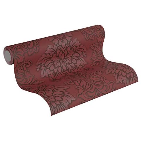 Baroque Wallpaper Metropolitan Stories Non-Woven Lizzy - London 10.05 m x 0.53 m Red Silver Black Made in Germany Livingwalls 368983 36898-3 Cover
