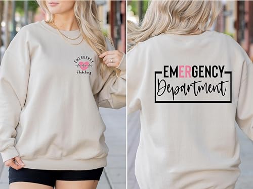 ER Custom Sweatshirt, Emergency Department Shirt, Personalized Nurse Gift, Emergency Room Tech, ED Nurse Valentine's Day3