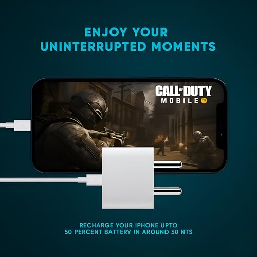 Image of iPhone 20W Original Adapter with 3.3 Ft Lightning Cable [ 2Year Warranty] for iPhone 14 /14 Plus /14 Pro /14 Pro max 13 /13Pro /13 Pro max 12 /12Pro /12 /X /Xr Series | MFi-Certified (Adapter + Cable), White