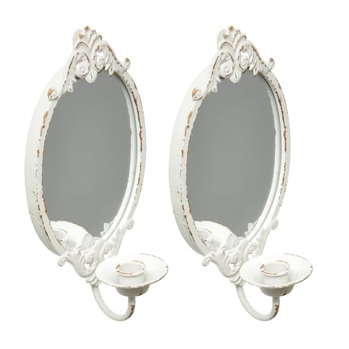 SOFE Rustic White Mirrored Sconce Image
