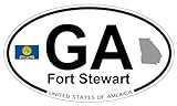 US Decal, Inc. Fort Stewart, Georgia Oval Sticker with State Flag