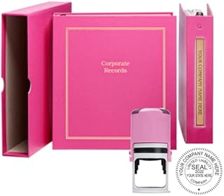LLC Kit (Pink) - Binder, Slipcase, Operating Agreement, Membership Certificates, Index Tabs & Pink R-542 Self-Inking LLC Seal Stamp