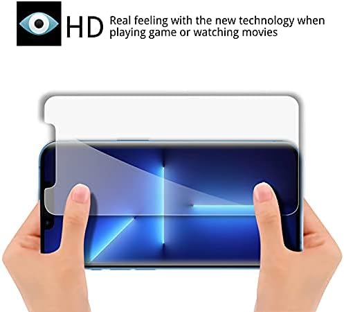 iAnder [ 3-PACK Screen Protector Compatible with iPhone 13 Pro Max [ Easy Installation Frame ] HD Tempered Glass Screen Protector Compatible with iPhone 14 Plus, Anti Scratch, Case Friendly
