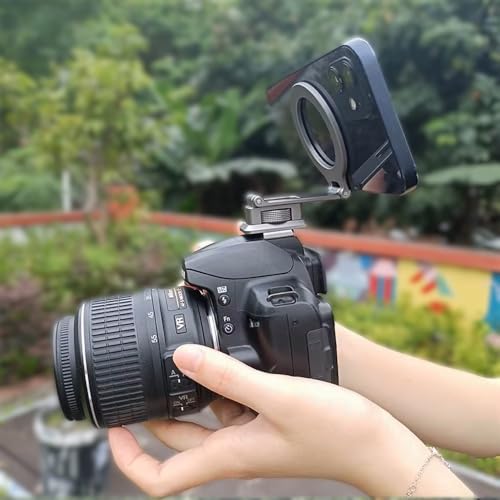 Image of yantralay Foldable Magnetic Phone Mount with ARCA Connector & Cold Shoe Adapter, Adjustable Tripod Phone Holder for i-Phone & Smartphones