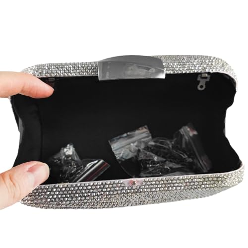 Image of Boutique De FGG Mini Rhinestone Clutch Purses for Women Formal, Luxury Crystal Clutch Evening Handbags, Party Dinner Purse