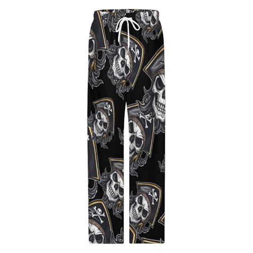 Pirate Skull Mens Pajama Pants Print Lounge Pant PJ Bottoms Sleepwear Loungewear4