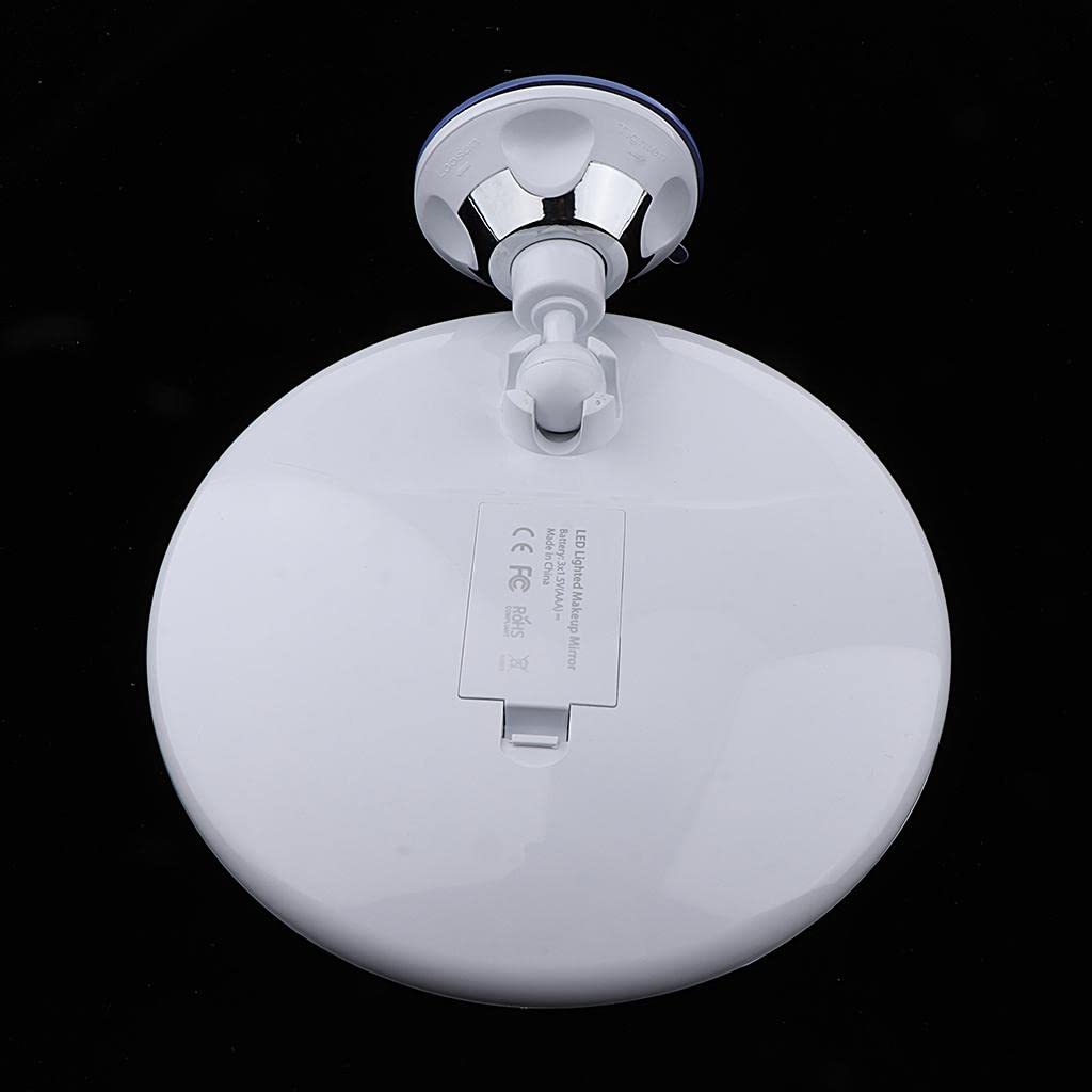 misppro Specchio da trucco illuminato con ingrandimento 7x, con ventosa, specchio da viaggio regolabile per piano di lavoro del bagno