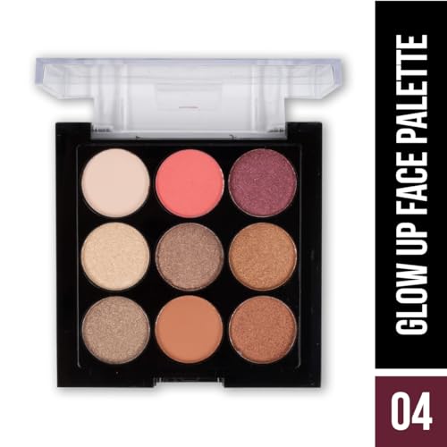 Hilary Rhoda Glow Up Face Palette | Face Palette with Blush, Highlighter, Face Powder & Eyeshadows | Highly Pigmented Face Palette | Available in 4 Variants | 20.6g (Shade 04) - Image 2