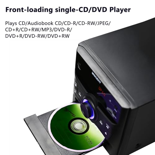 image for WISCENT Hi-Fi System, Stereo Shelf System for Home with Bluetooth, CD 